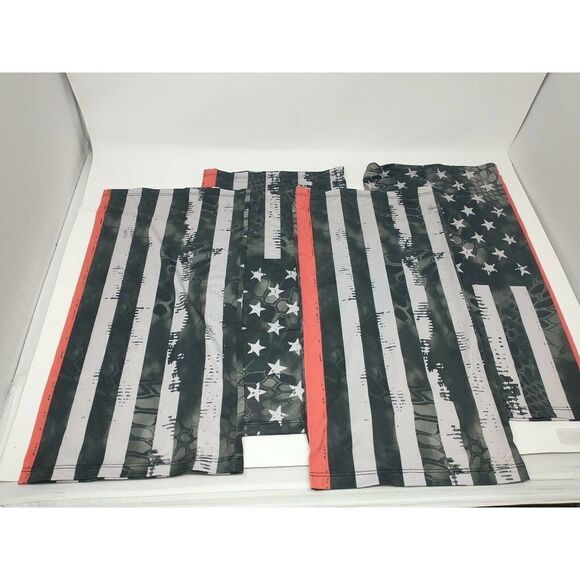 American Flag Buff Lot 4 Red Stripe Great for Camp - Picture 1 of 5